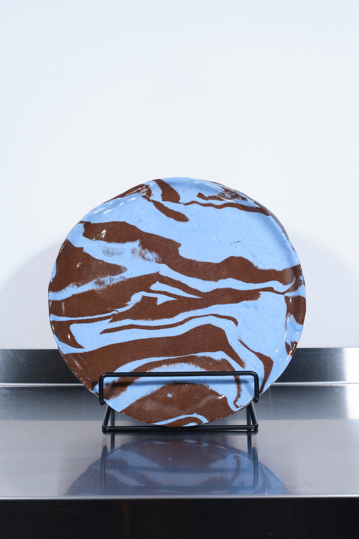 Blue Porcelain Red Stoneware Plate (o) - Corey Pugh