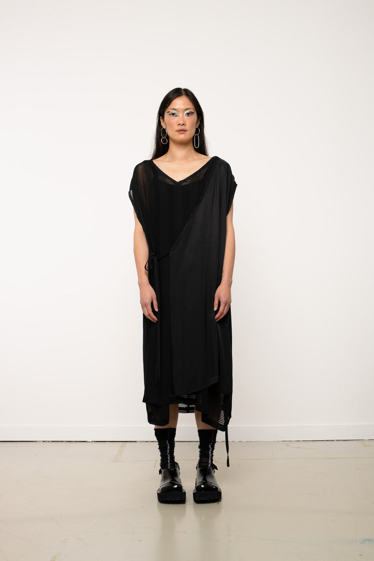 Ottilia Dress - Black Grid