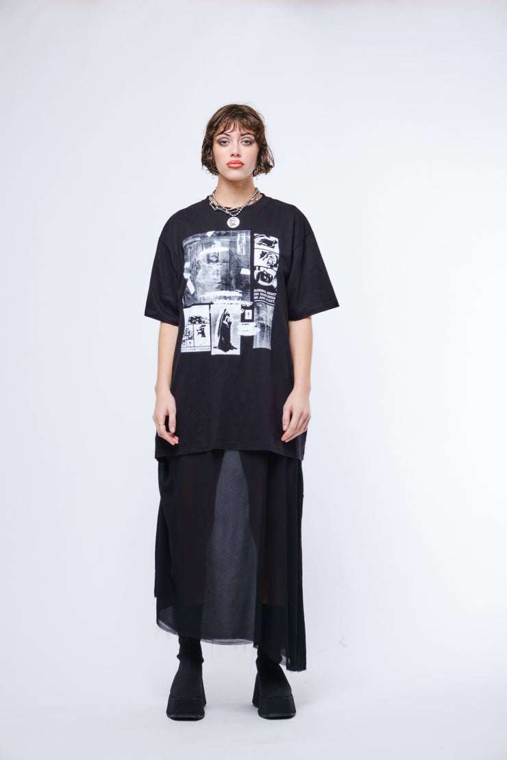 BURNING NIGHT TSHIRT DRESS - Black