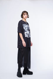 BURNING NIGHT TSHIRT DRESS - Black