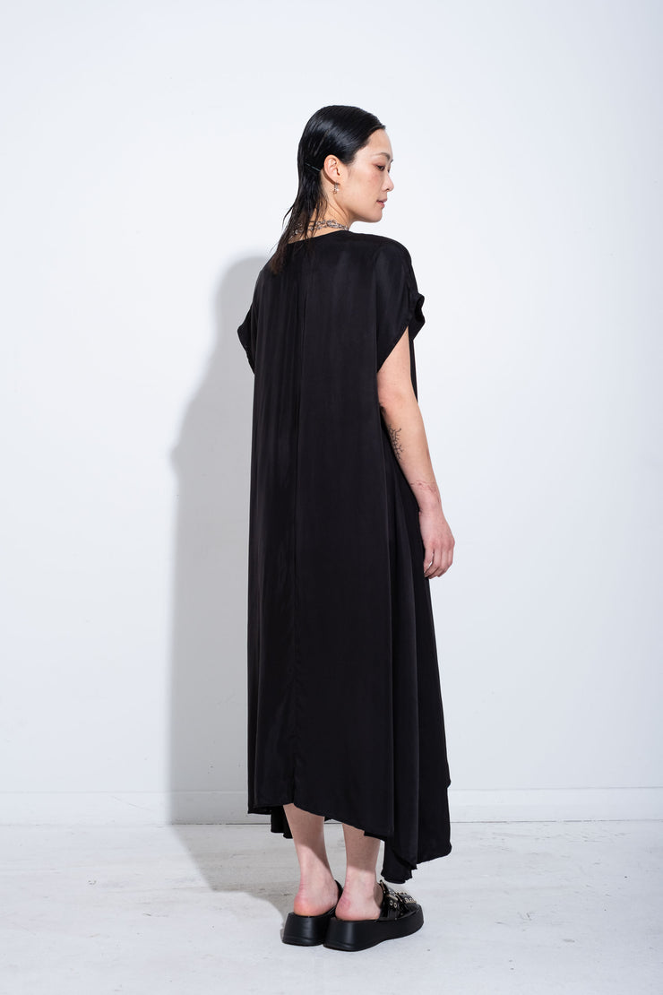FARLIG DRESS - Black Cupro - JPALM