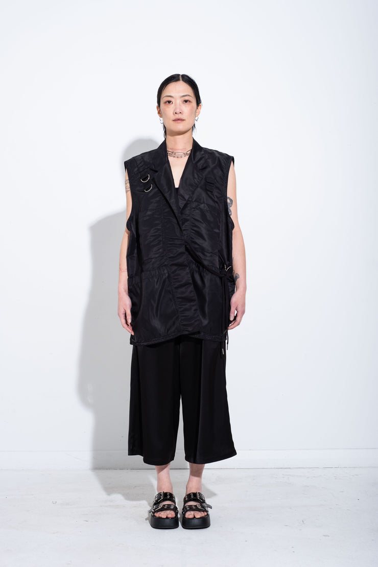 Ida Vest - Black Bomber Satin - JPALM