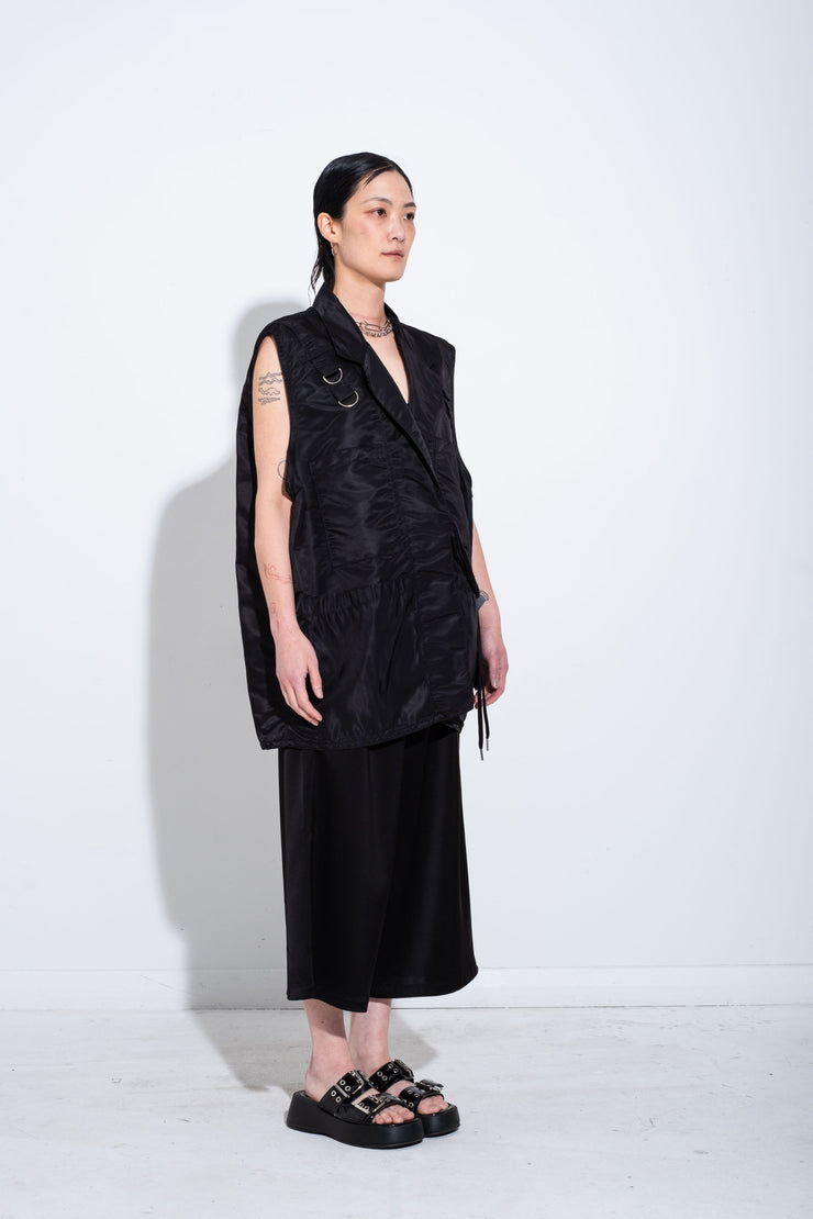 Ida Vest - Black Bomber Satin - JPALM