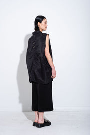 Ida Vest - Black Bomber Satin - JPALM