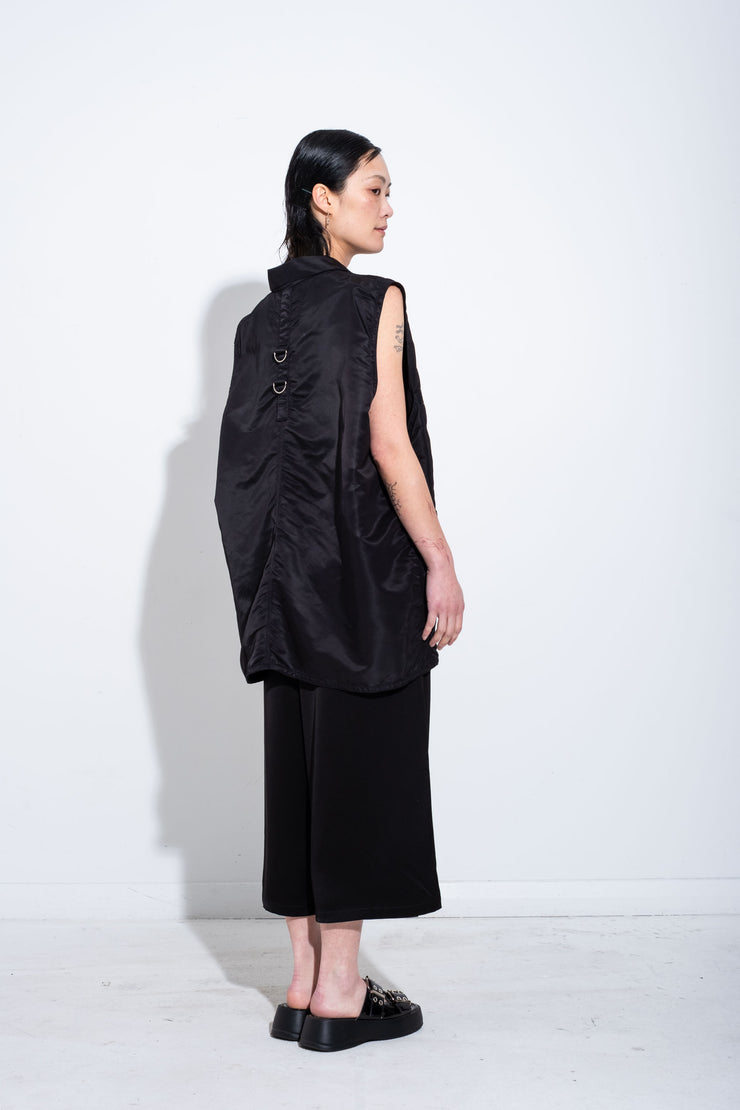 Ida Vest - Black Bomber Satin - JPALM