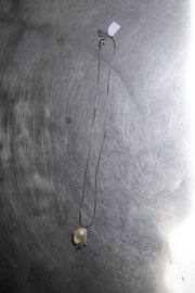 Baroque Pearl Piercing Necklace 4 (Snake Chain) - White - SEAPUNKS.XX