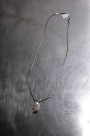 Baroque Pearl Piercing Necklace 4 (Snake Chain) - White - SEAPUNKS.XX