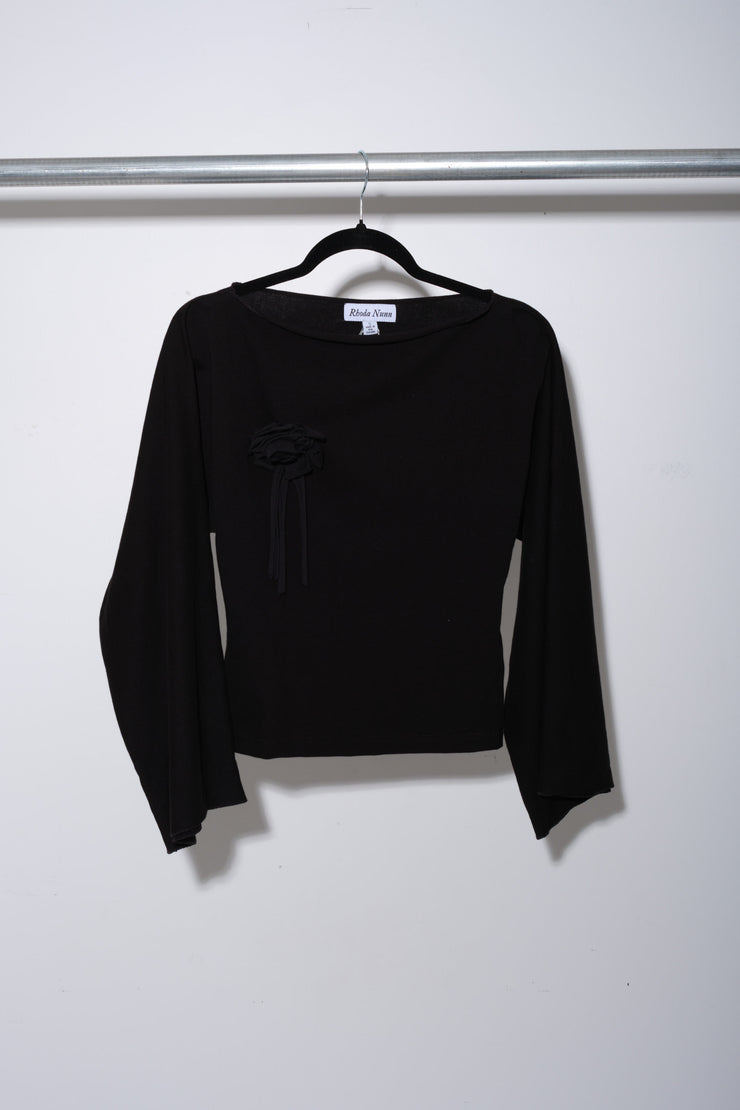 Rosette Tee - Black - RHODA NUNN