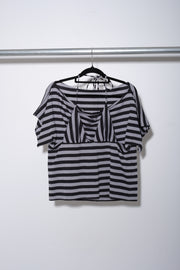 Bikini Tee - Grey/Black Stripe - RHODA NUNN