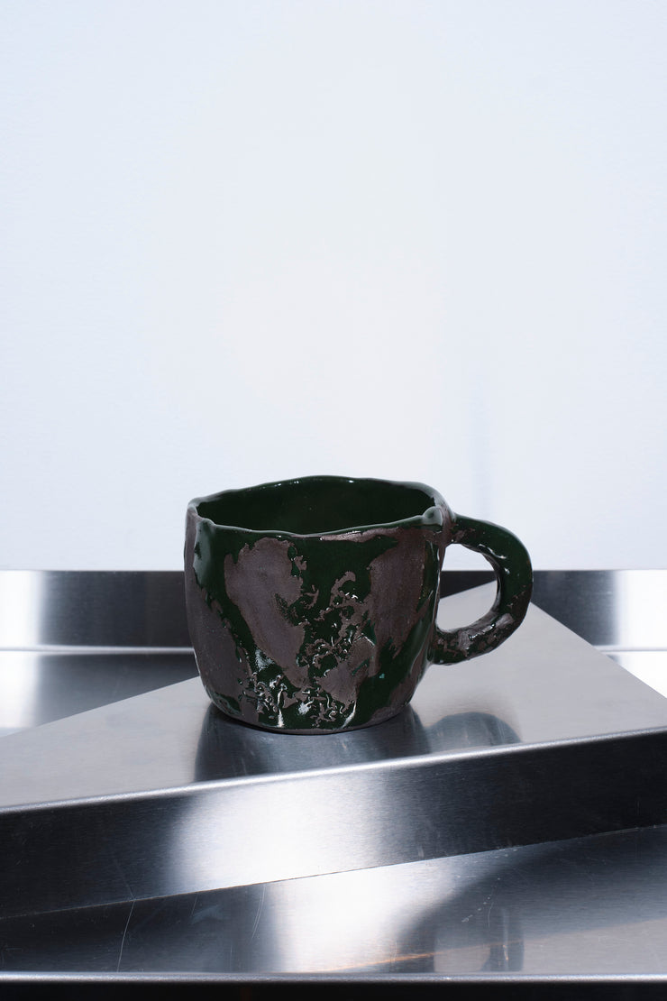 Green Glaze + Black Stoneware Mug (C) - Corey Pugh