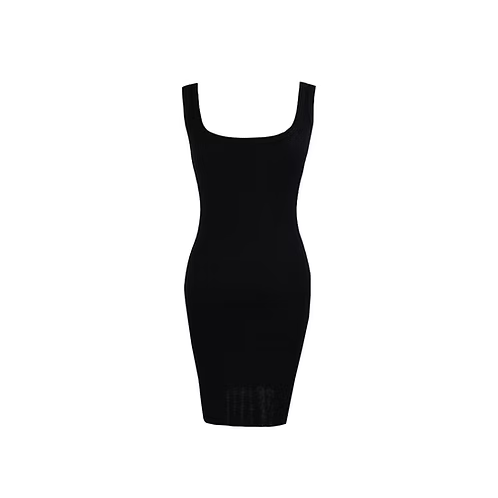 Fatale Midi Dress [Low Cut] - Black - KAHE
