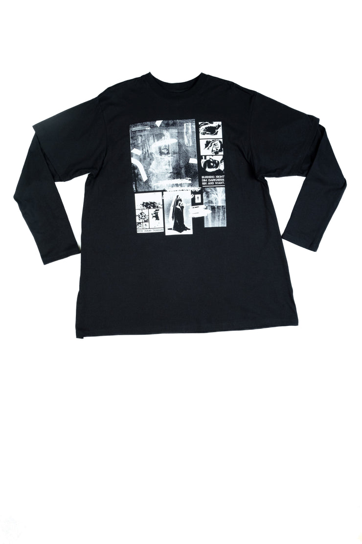 BURNING NIGHT LONGSLEEVE - Black