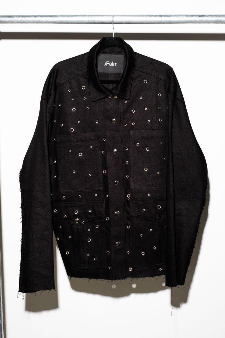EYELET SERVICE JACKET - Onyx