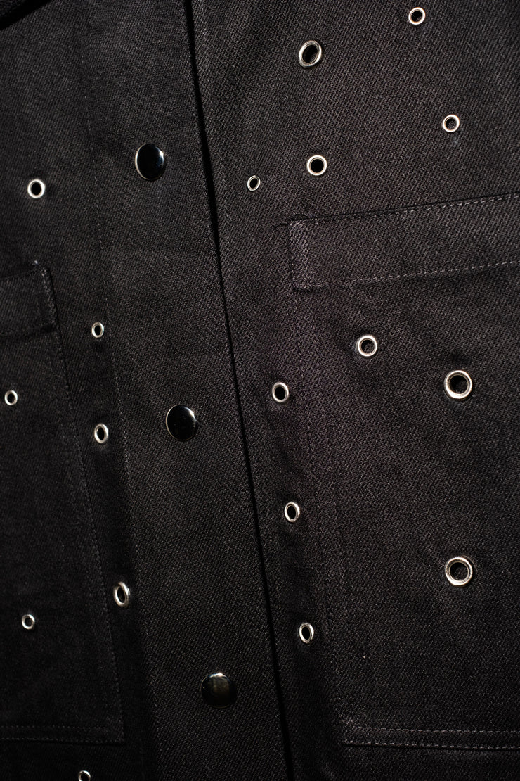 EYELET SERVICE JACKET - Onyx