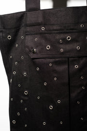 EYELET WORK TOTE BAG - Onyx