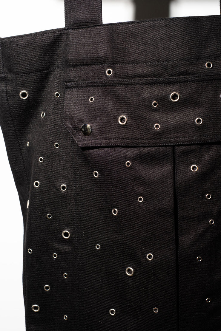 EYELET WORK TOTE BAG - Onyx