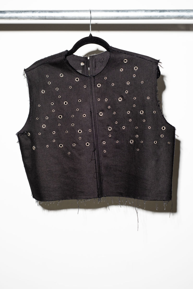 EYELET FRIDA TANK - Onyx