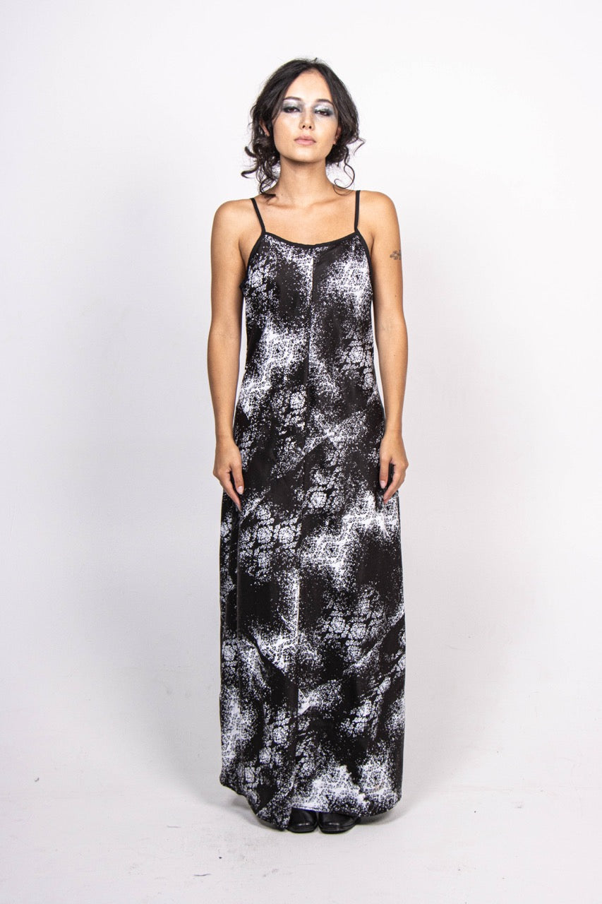 Demask Slip Dress - Black - FRINGES