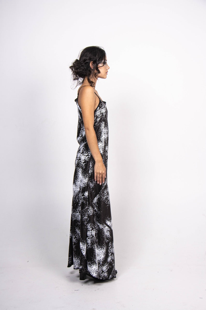 Demask Slip Dress - Black - FRINGES