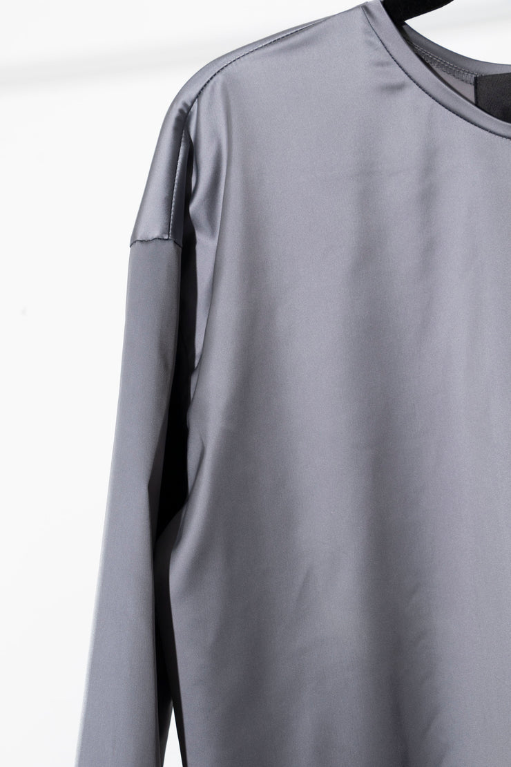 FREJA TSHIRT - Grey + Black Stitch