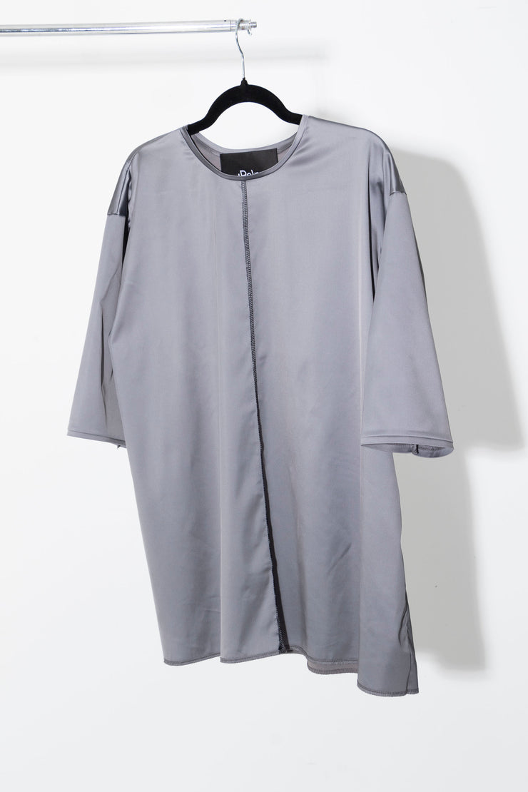 FREJA TSHIRT - Grey + Black Stitch