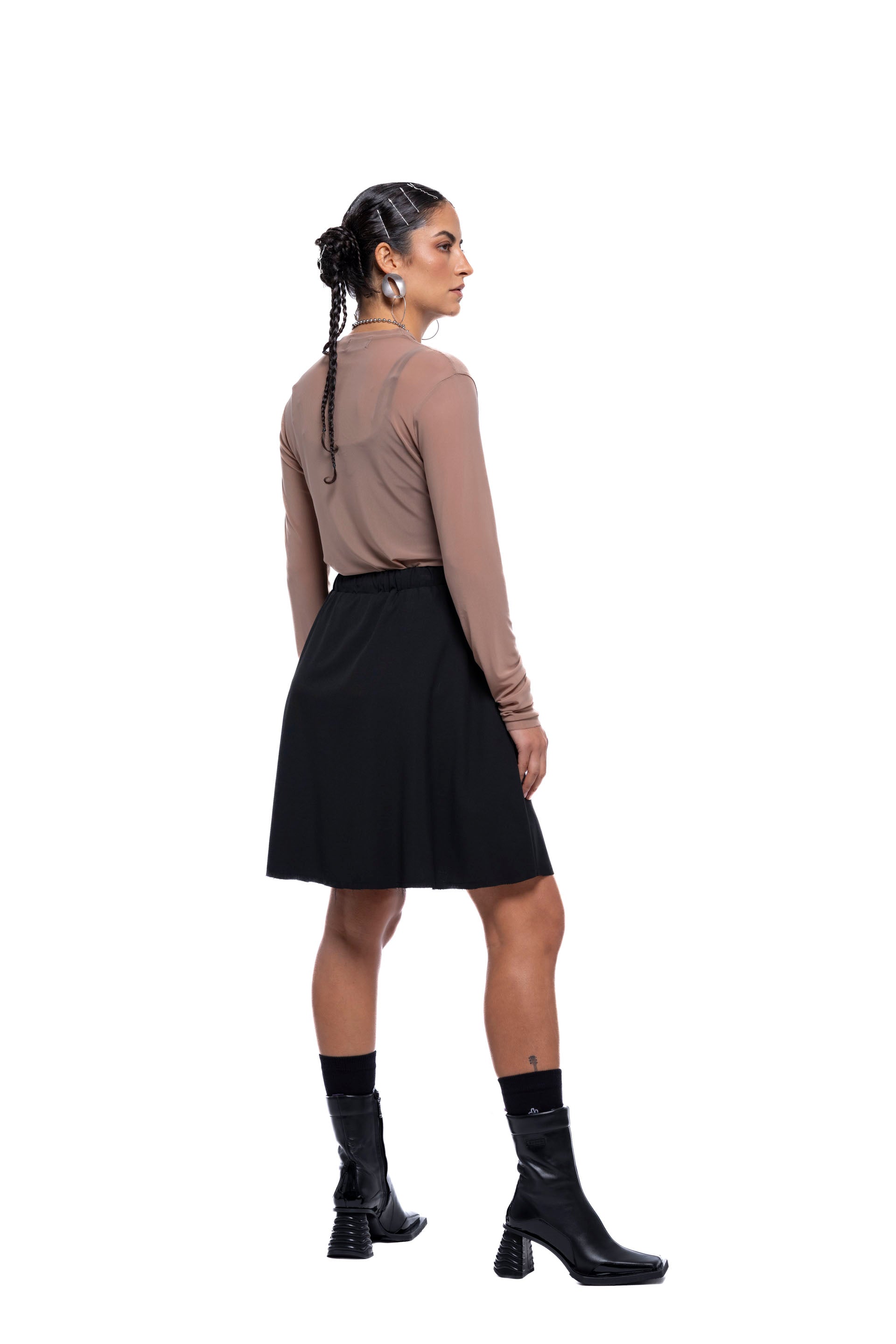 SERVICE SKIRT MINI – Black Suiting (Preorder)