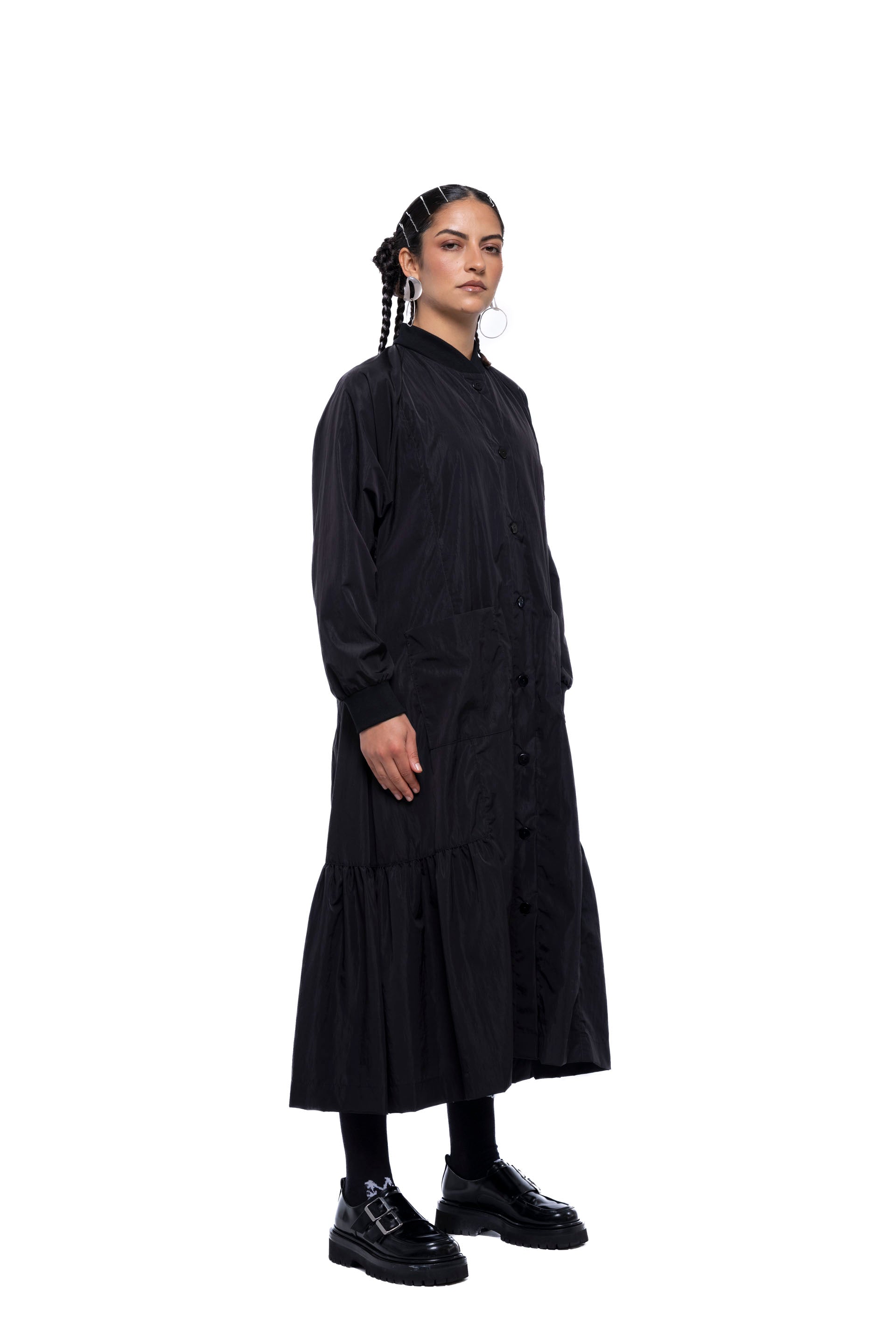 GERTRUD BOMBER DRESS – Black Sport (Preorder)