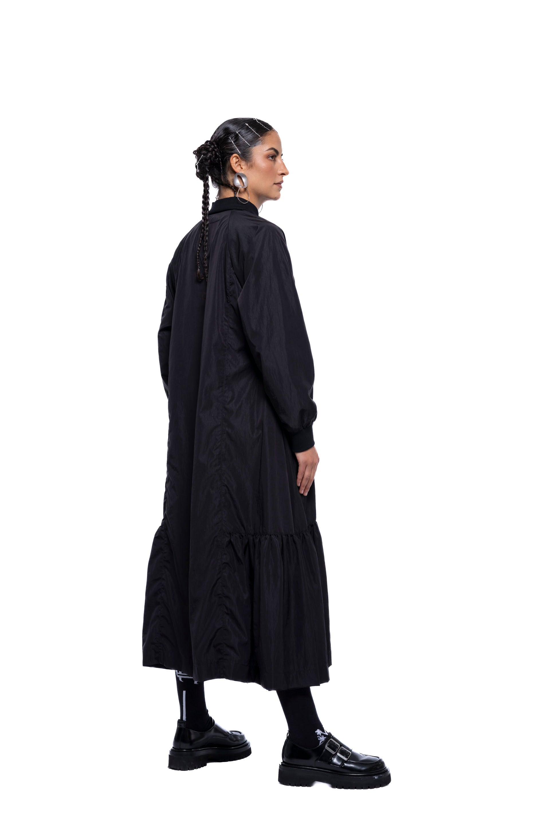 GERTRUD BOMBER DRESS – Black Sport (Preorder)
