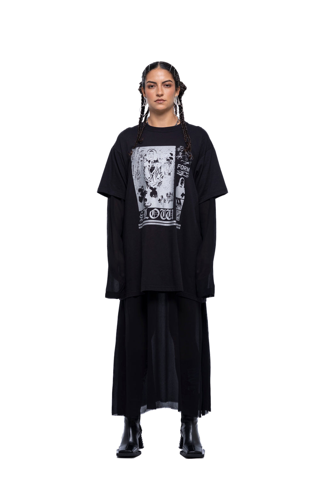 SLOW FORM TSHIRT DRESS – Black