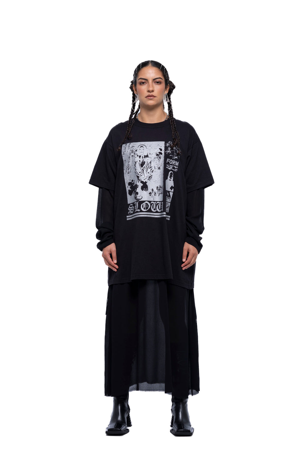 SLOW FORM TSHIRT DRESS – Black