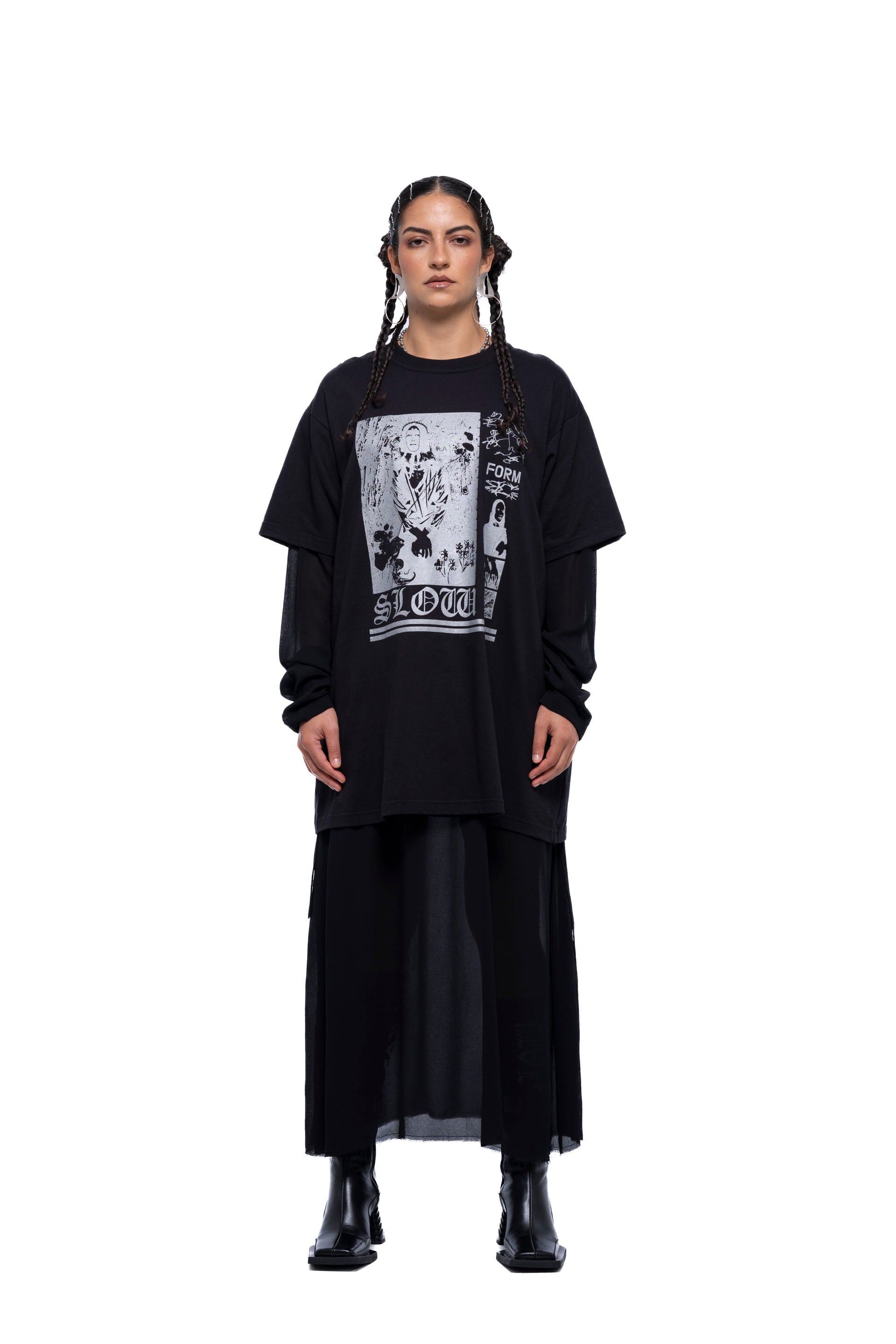 SLOW FORM TSHIRT DRESS – Black