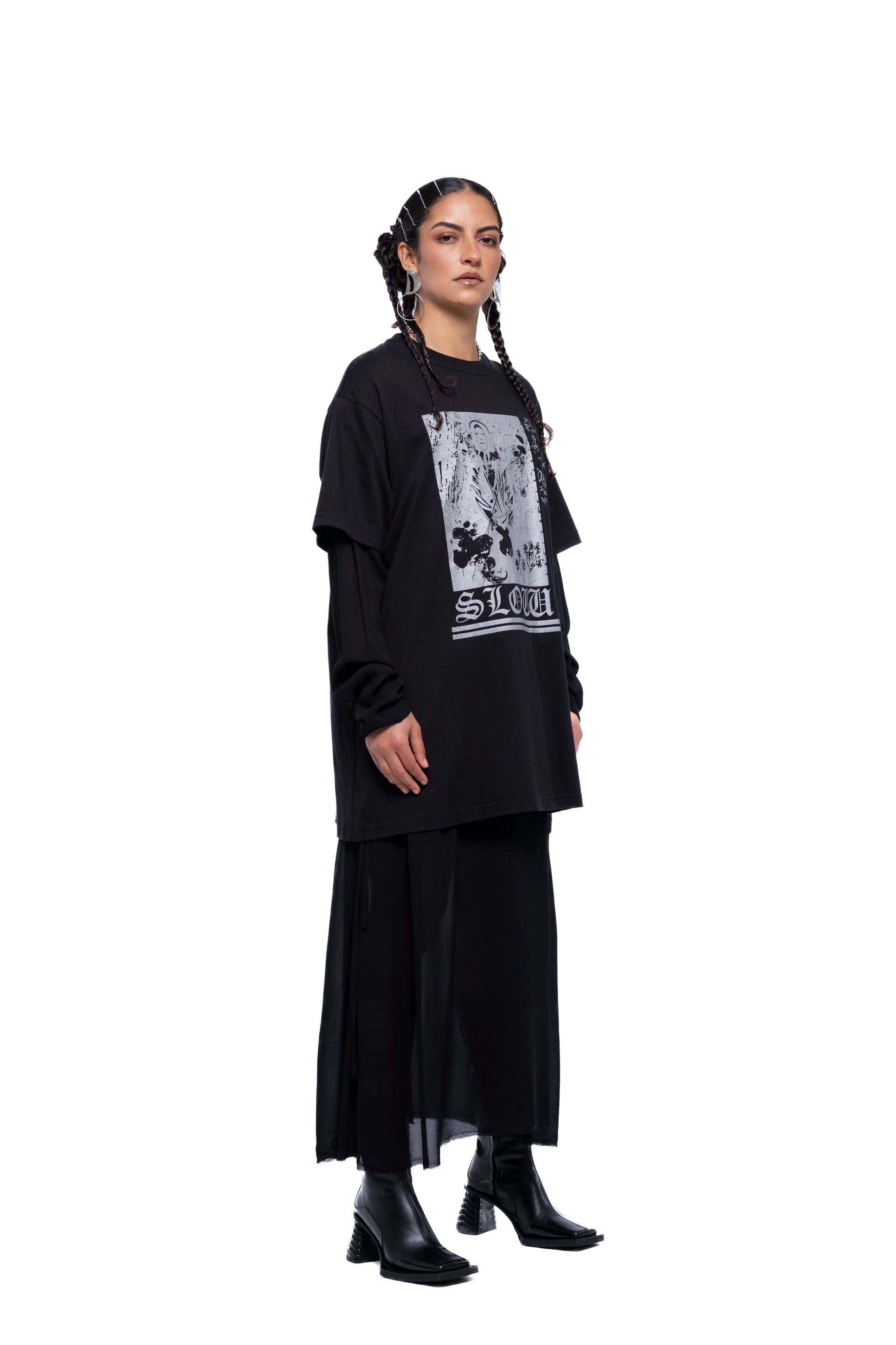 SLOW FORM TSHIRT DRESS – Black