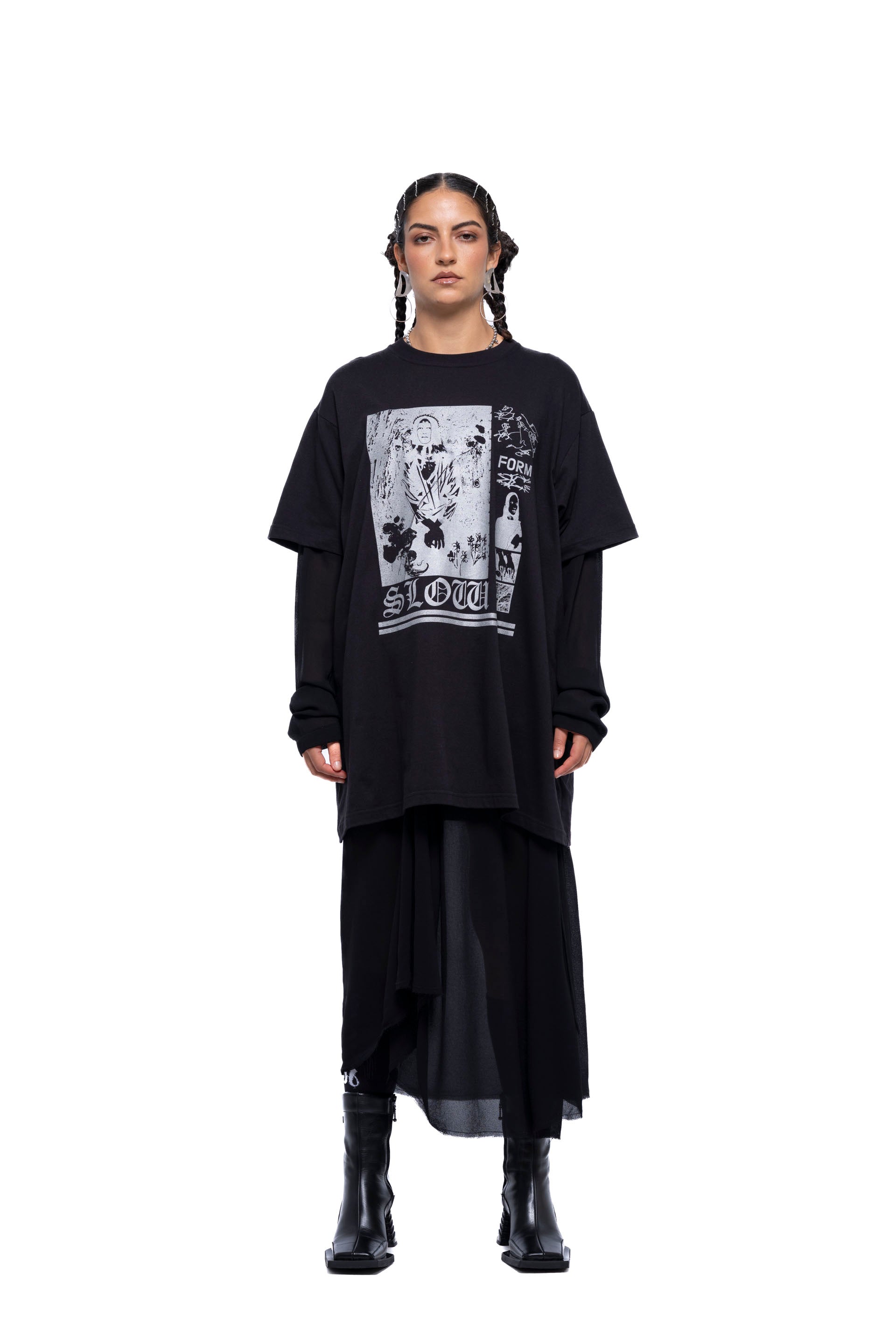 SLOW FORM TSHIRT DRESS – Black
