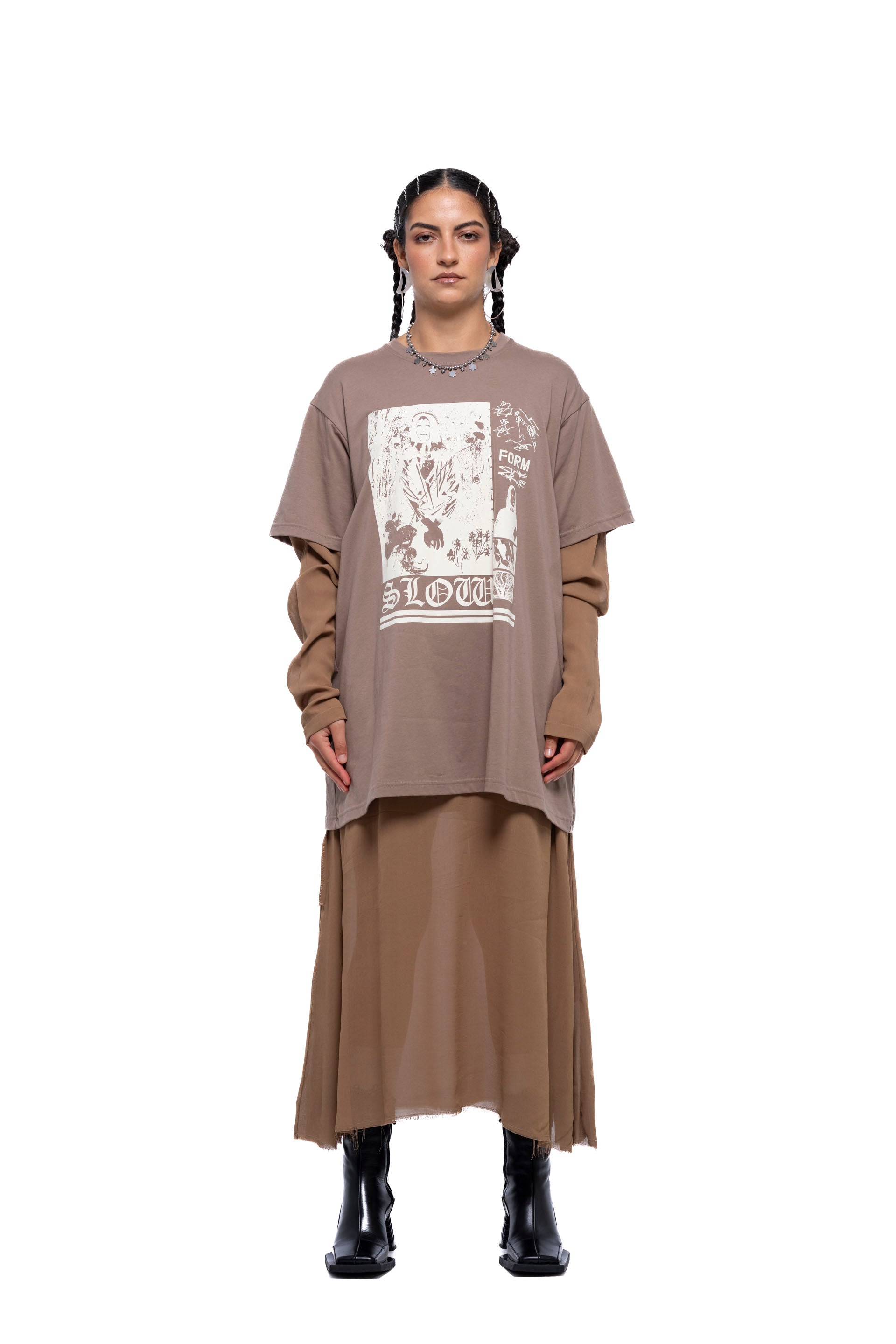 SLOW FORM TSHIRT DRESS – Fawn