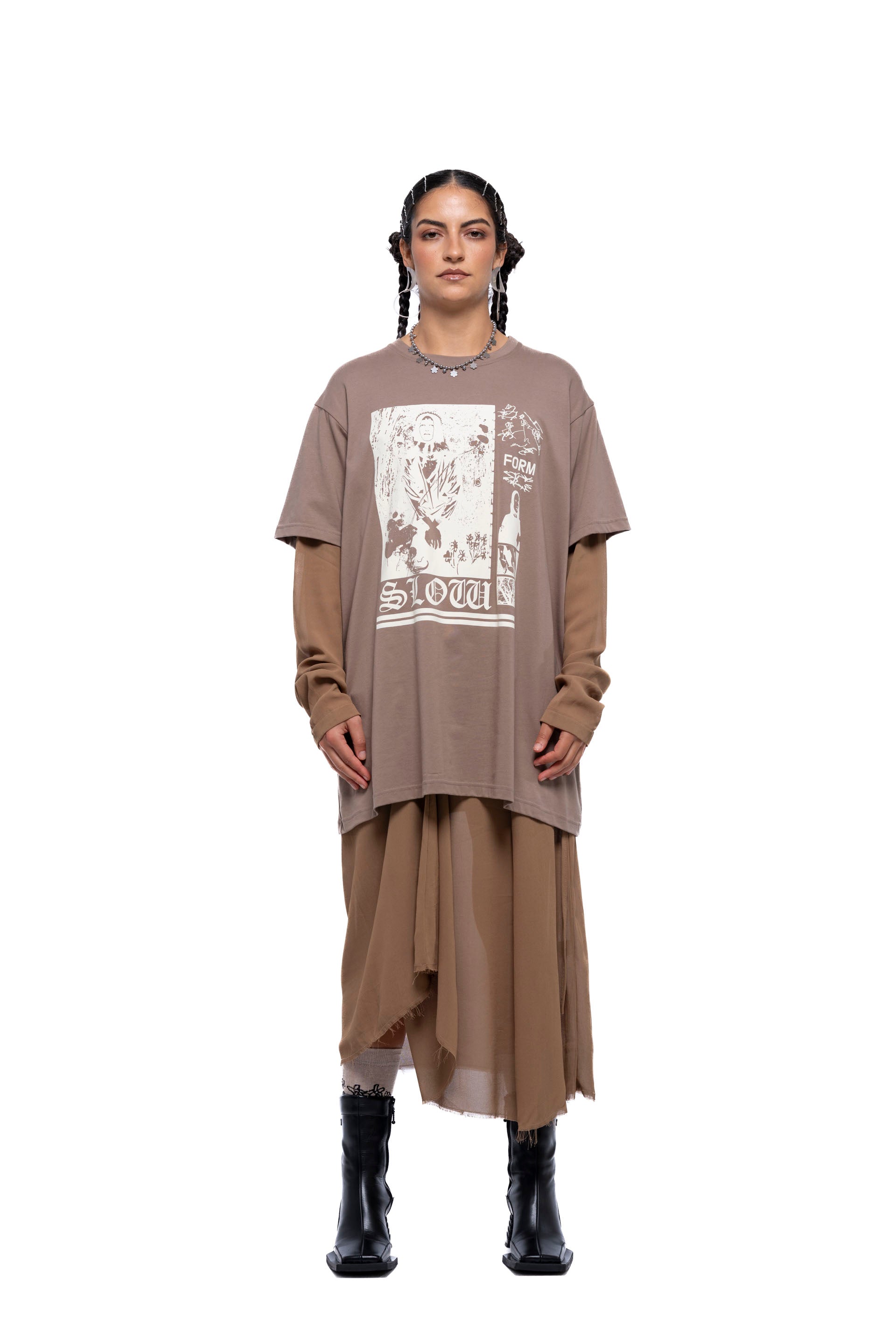SLOW FORM TSHIRT DRESS – Fawn