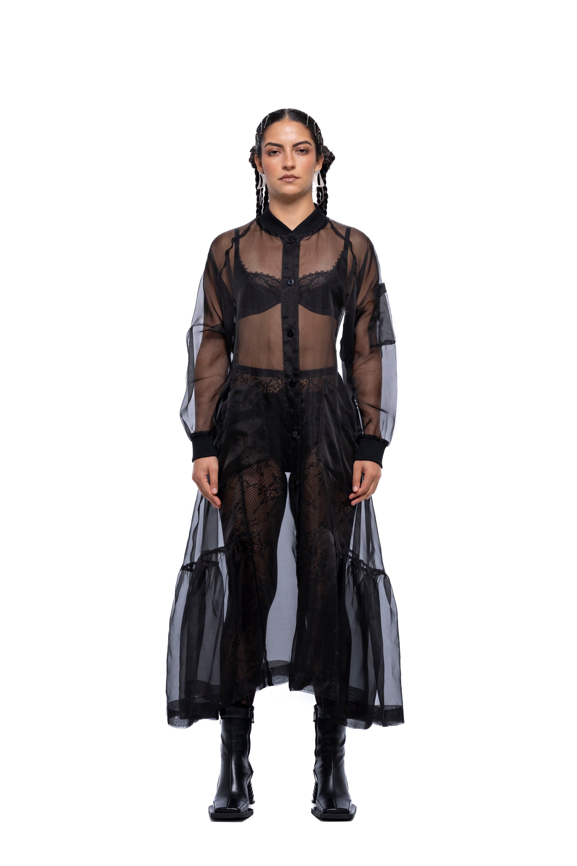 GERTRUD BOMBER DRESS – Silk Organza (Preorder)