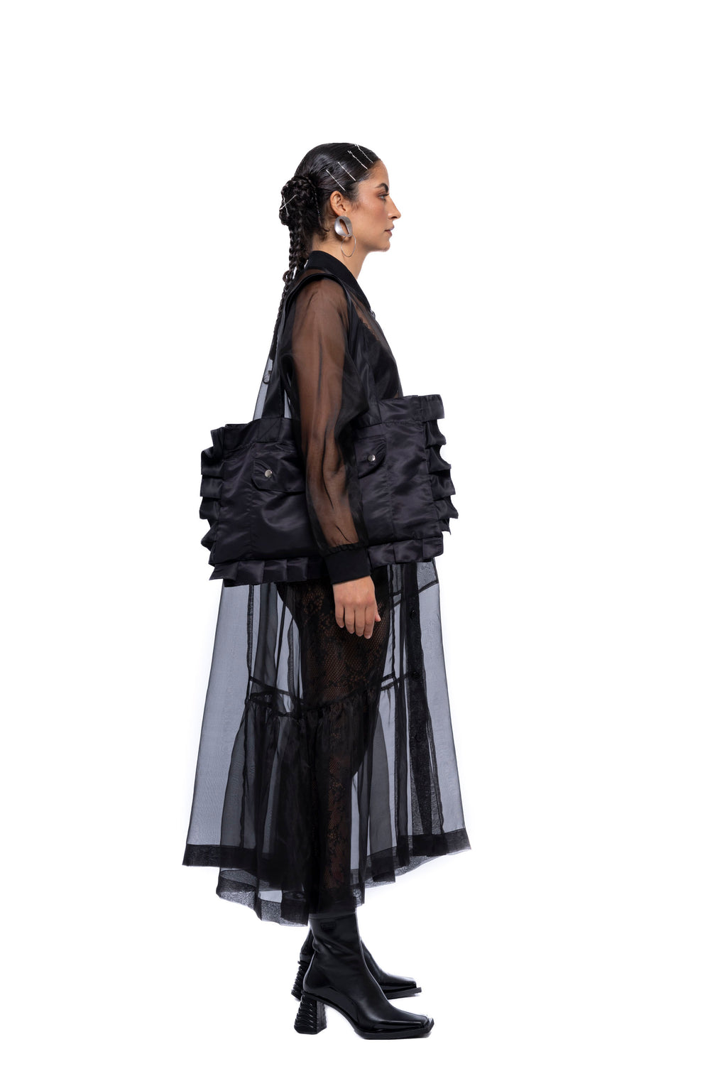 FRILL MINI TOTE BAG – Black Flight (Preorder)