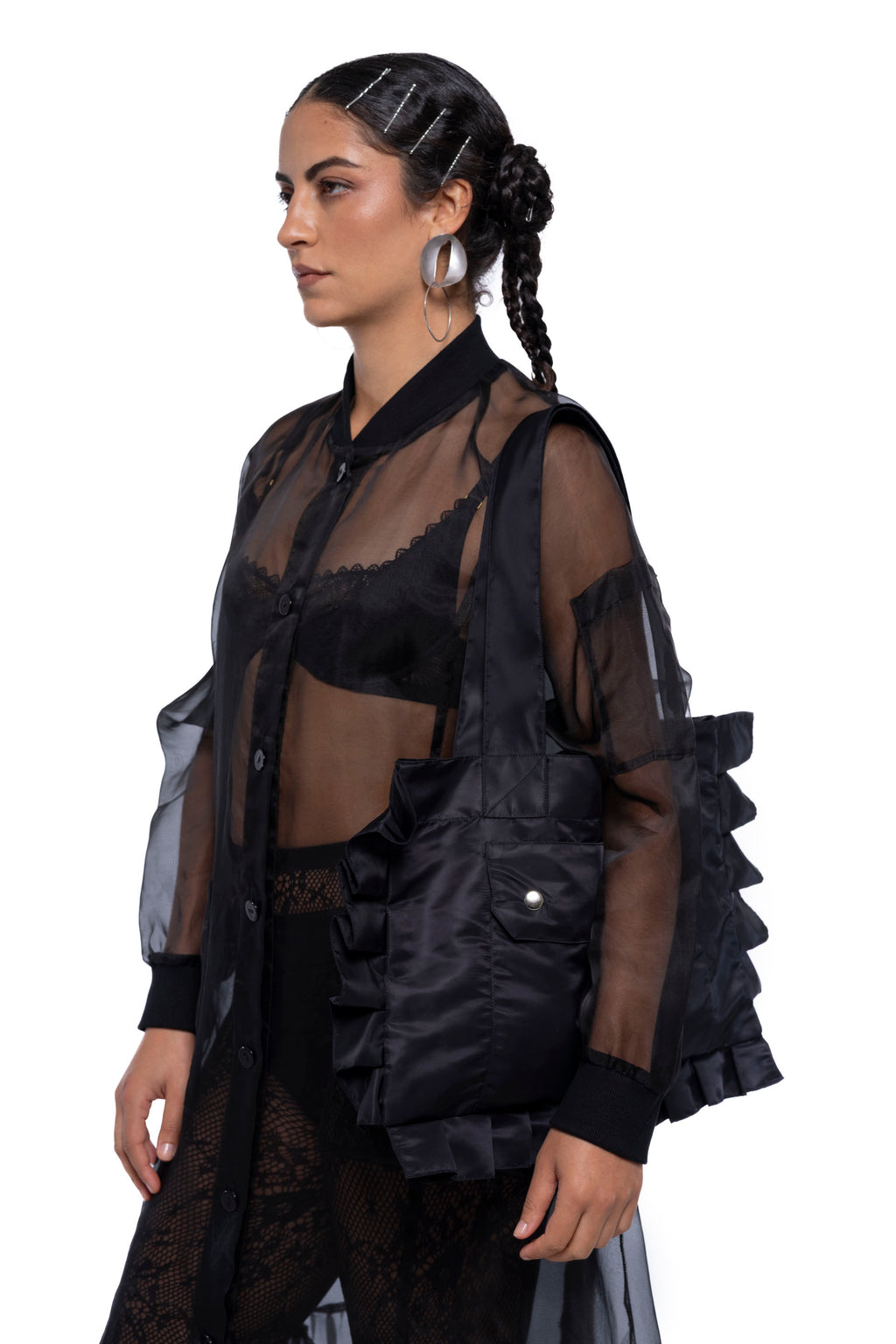 FRILL MINI TOTE BAG – Black Flight (Preorder)