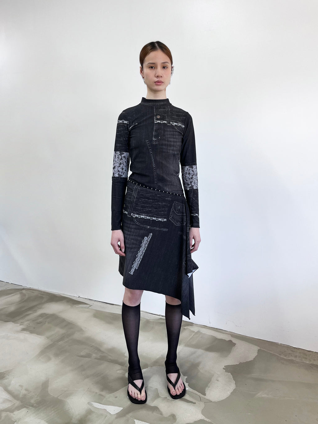 Dreamweave Skirt - Black Trompe L'oeil - JOJO ROSS