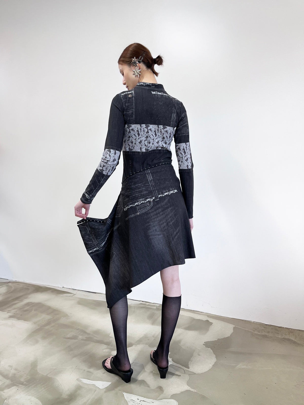 Dreamweave Skirt - Black Trompe L'oeil - JOJO ROSS