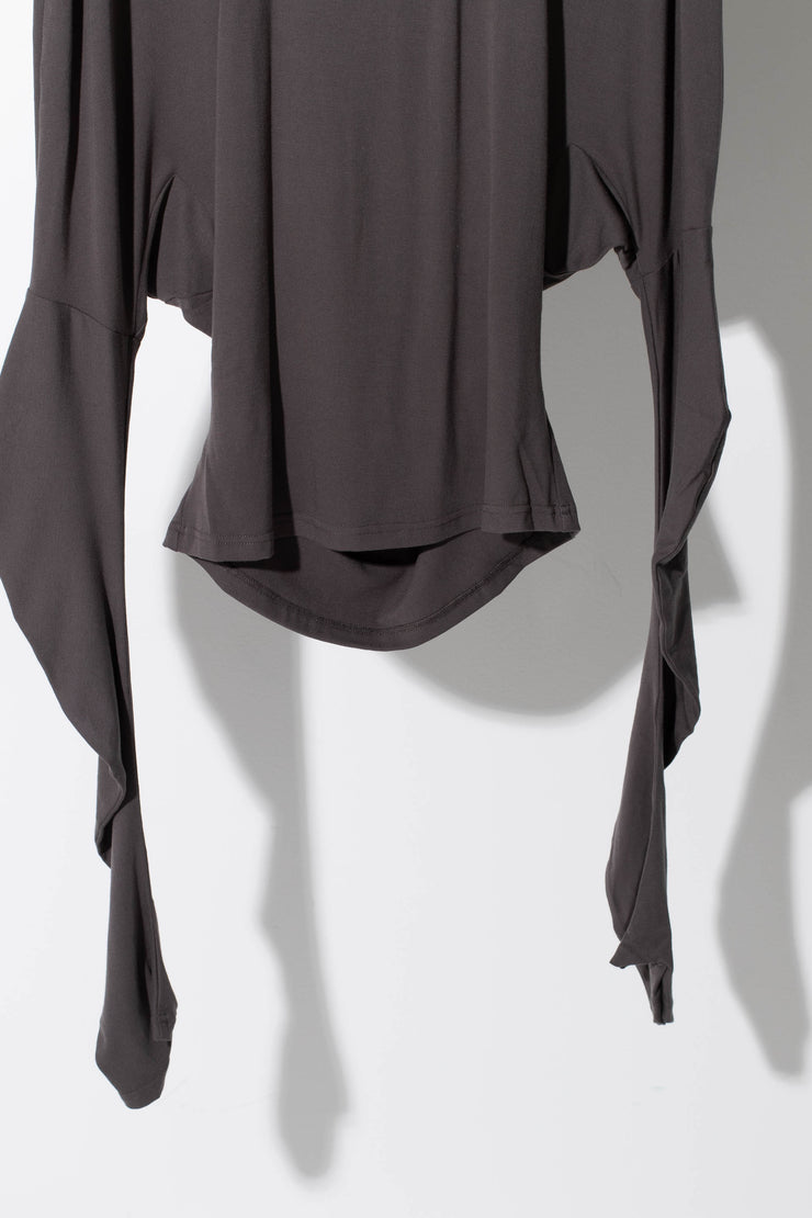 Hooded Banana Top Grey - JING HÉ