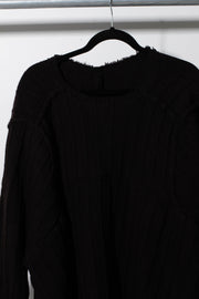 Dark Brown Oversize Wool Jumper - BEING