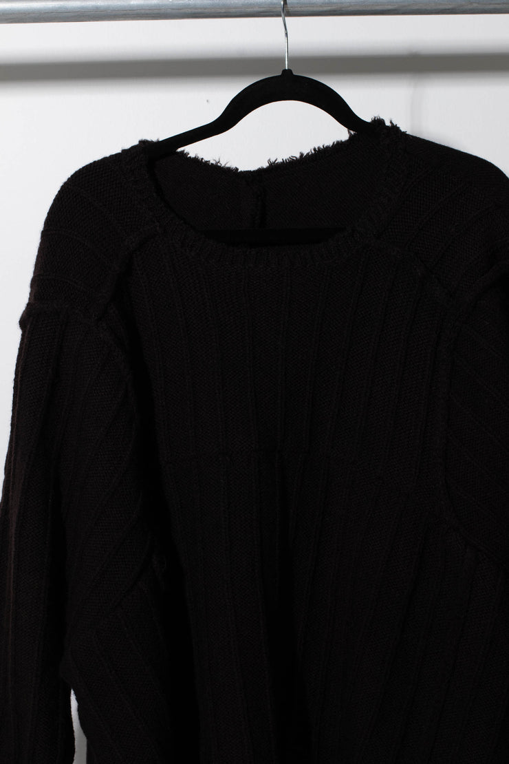 Dark Brown Oversize Wool Jumper - BEING