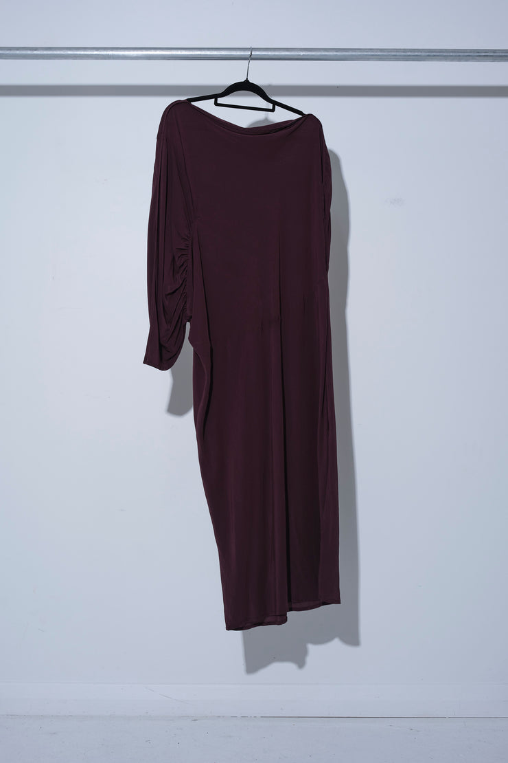 ESCARGOT DRESS Pinot Noir Silk Crepe de Chine - Jimmy D