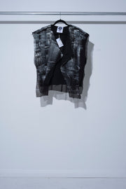 WOOLEN AND MESH VEST - Fringes