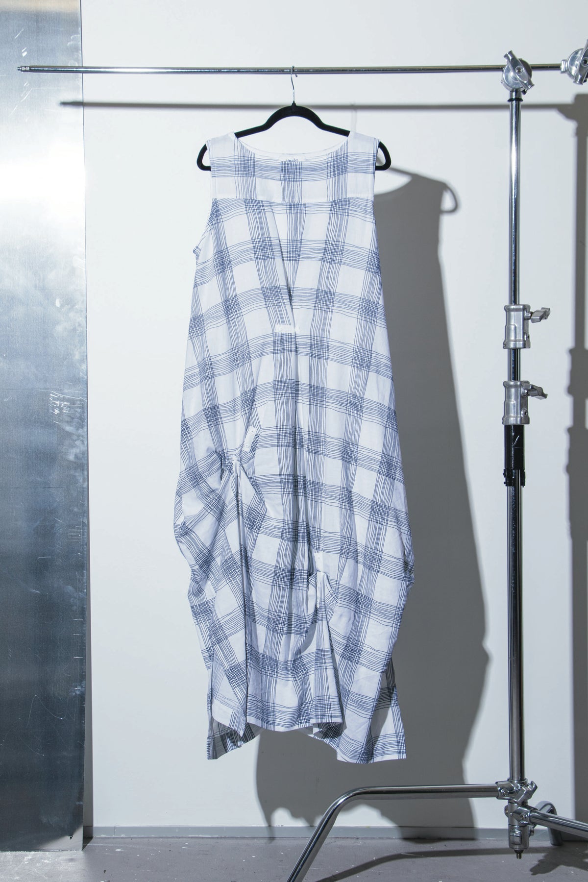 Simone Popper Dress - White Check - UMSIKO