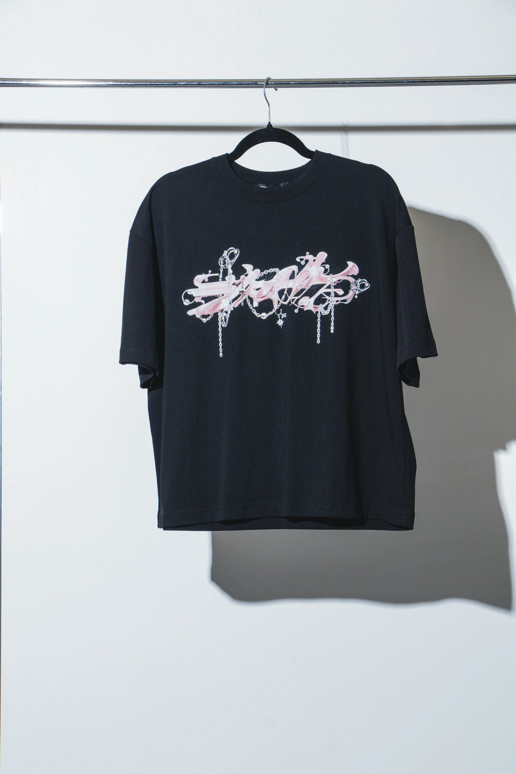 Pink Noise T-Shirt - Black Print - RHIAN