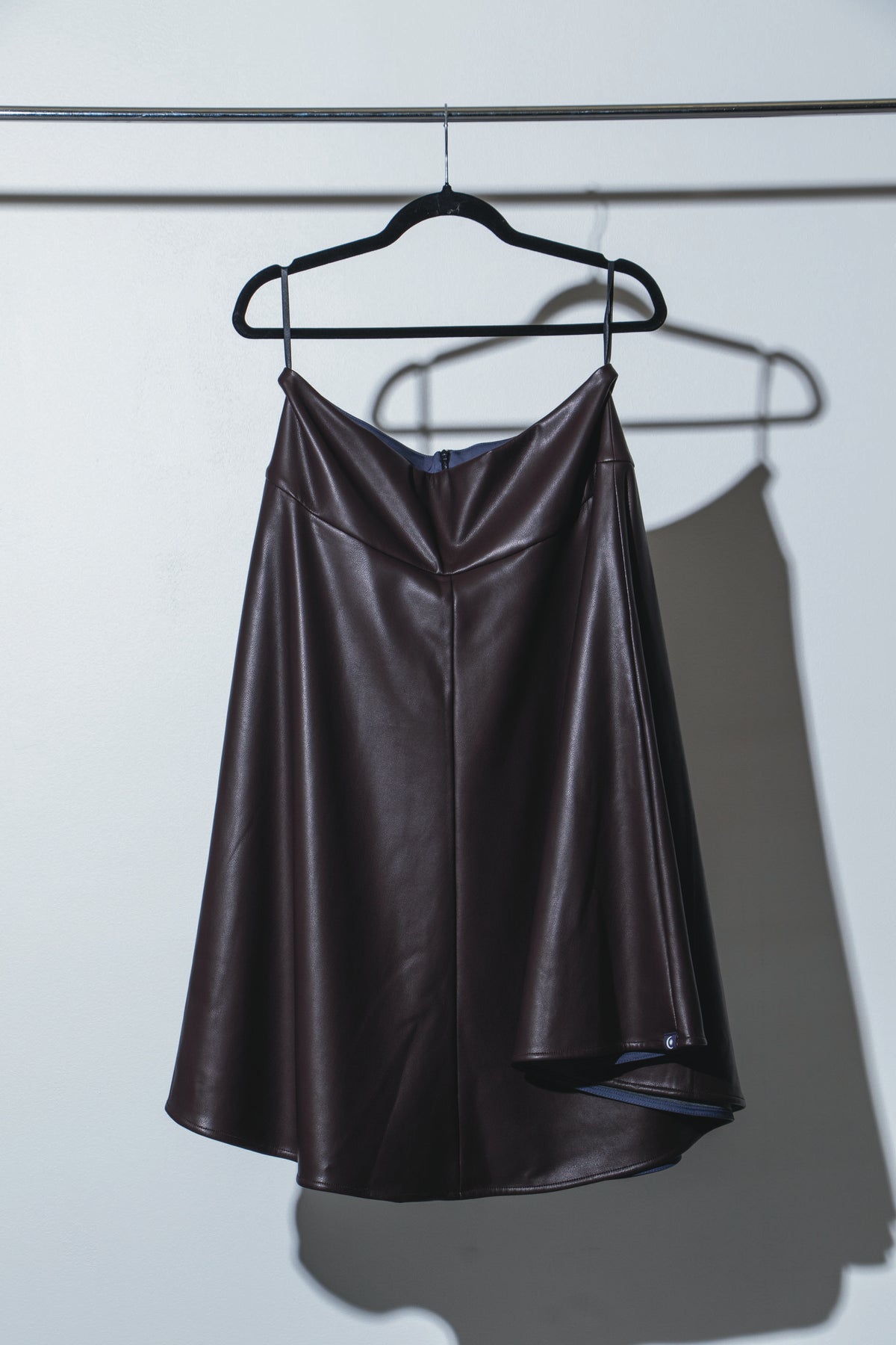 Strange Overtones Leatherette Skirt - Chocolate - DAYLIGHT MOON