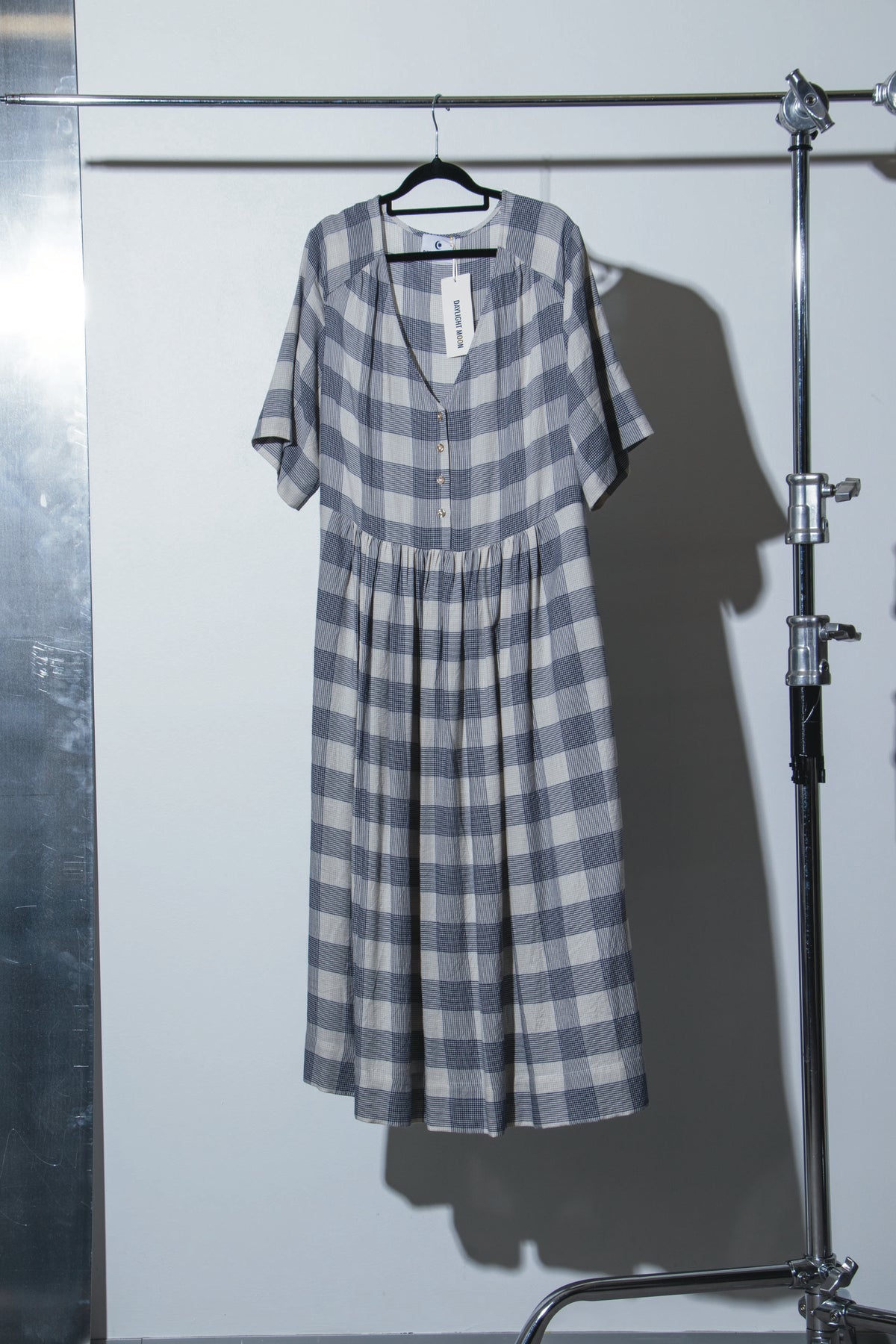 We'll See Stars Dress - Wool Blend Check - DAYLIGHT MOON