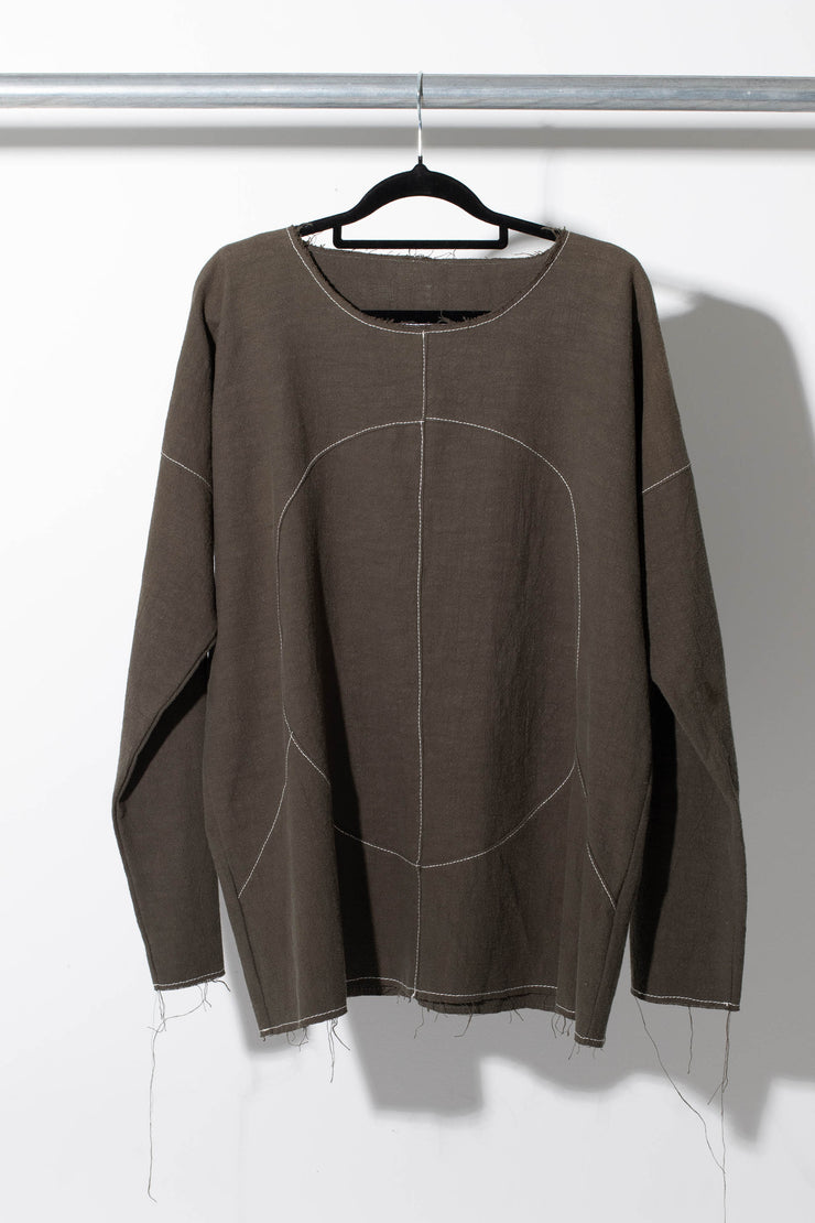 Yozakura long sleeve top - Khaki - OTSU